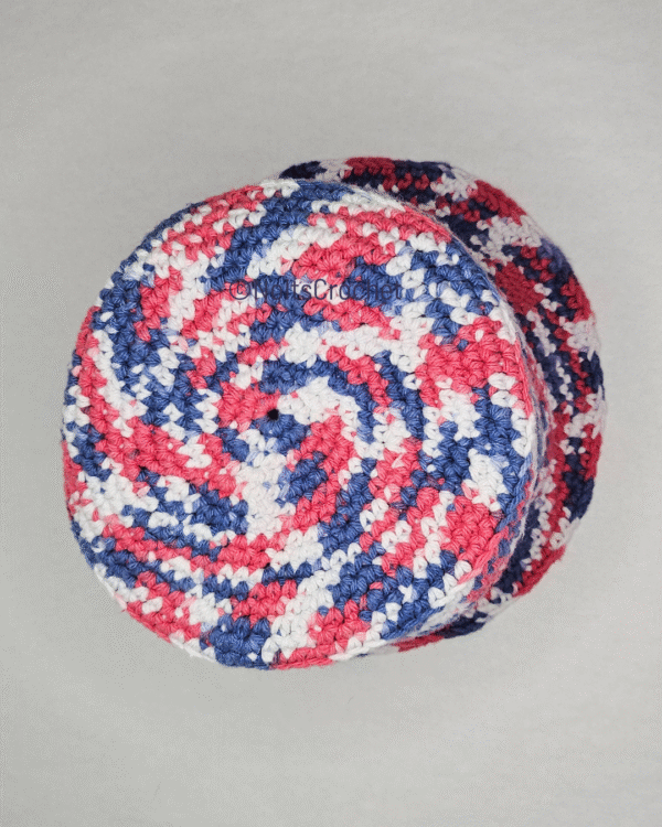 Americana Fade Bucket Hat – 100% Cotton Crochet (Size Small) - Image 4