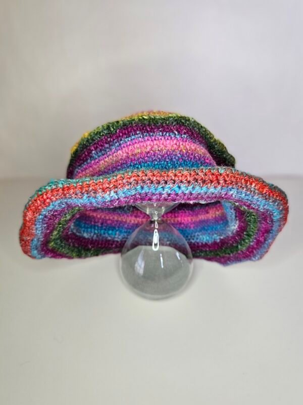 Luxe Rainbow Crochet Bucket Hat – Hand-Crocheted with Silk & Mohair Blend - Image 6