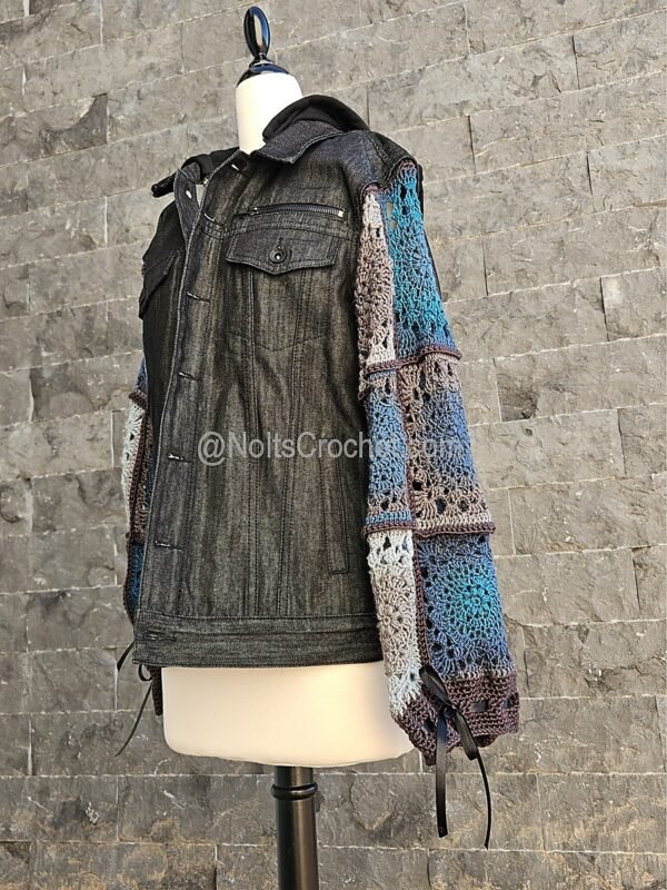 Deep Sea Rebel – Upcycled Denim Jacket with Urban Attitude (Size Large) - Image 3