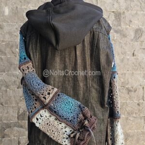 Deep Sea Rebel – Upcycled Denim Jacket with Urban Attitude (Size Large)