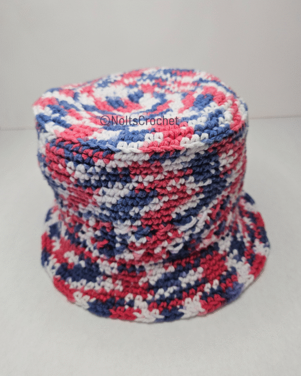 Americana Fade Bucket Hat – 100% Cotton Crochet (Size Small) - Image 3