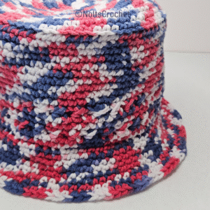 Americana Fade Bucket Hat – 100% Cotton Crochet (Size Small)