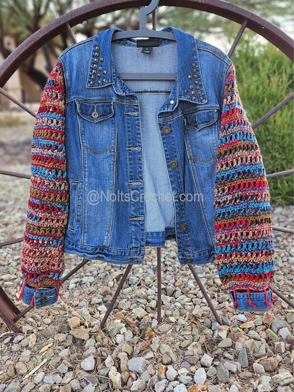 Santa Fe Spirit – Upcycled Denim Jacket (Plus Size 1X) - Image 7