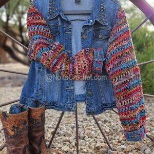 Santa Fe Spirit – Upcycled Denim Jacket (Plus Size 1X)