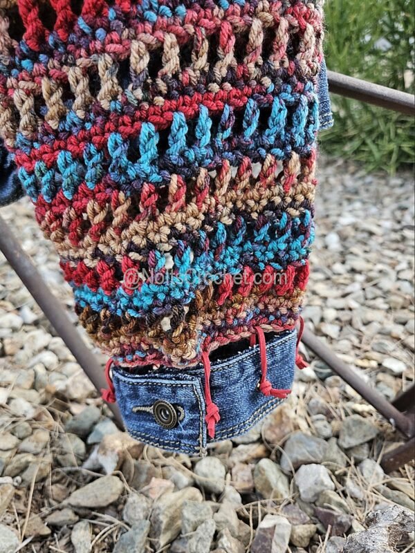 Santa Fe Spirit – Upcycled Denim Jacket (Plus Size 1X) - Image 2
