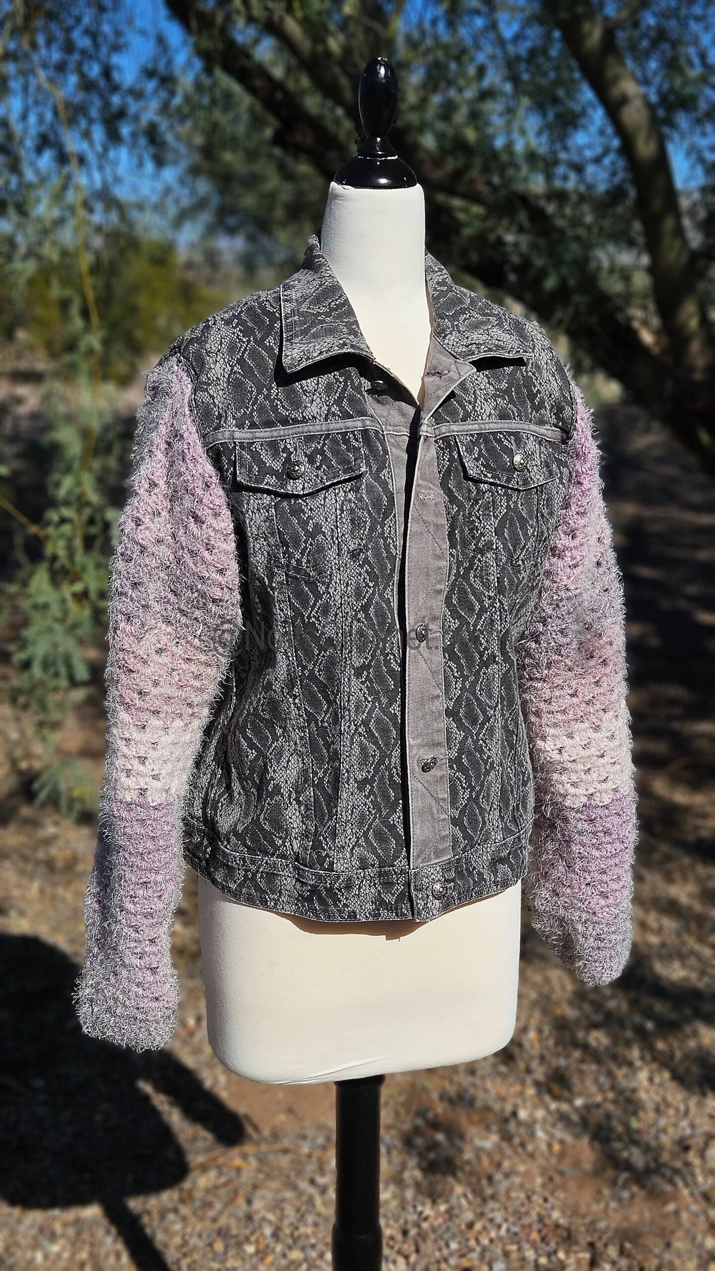 Cotton Candy Cobra Reversible— Upcycled Denim Jacket (Size Medium) - Image 7