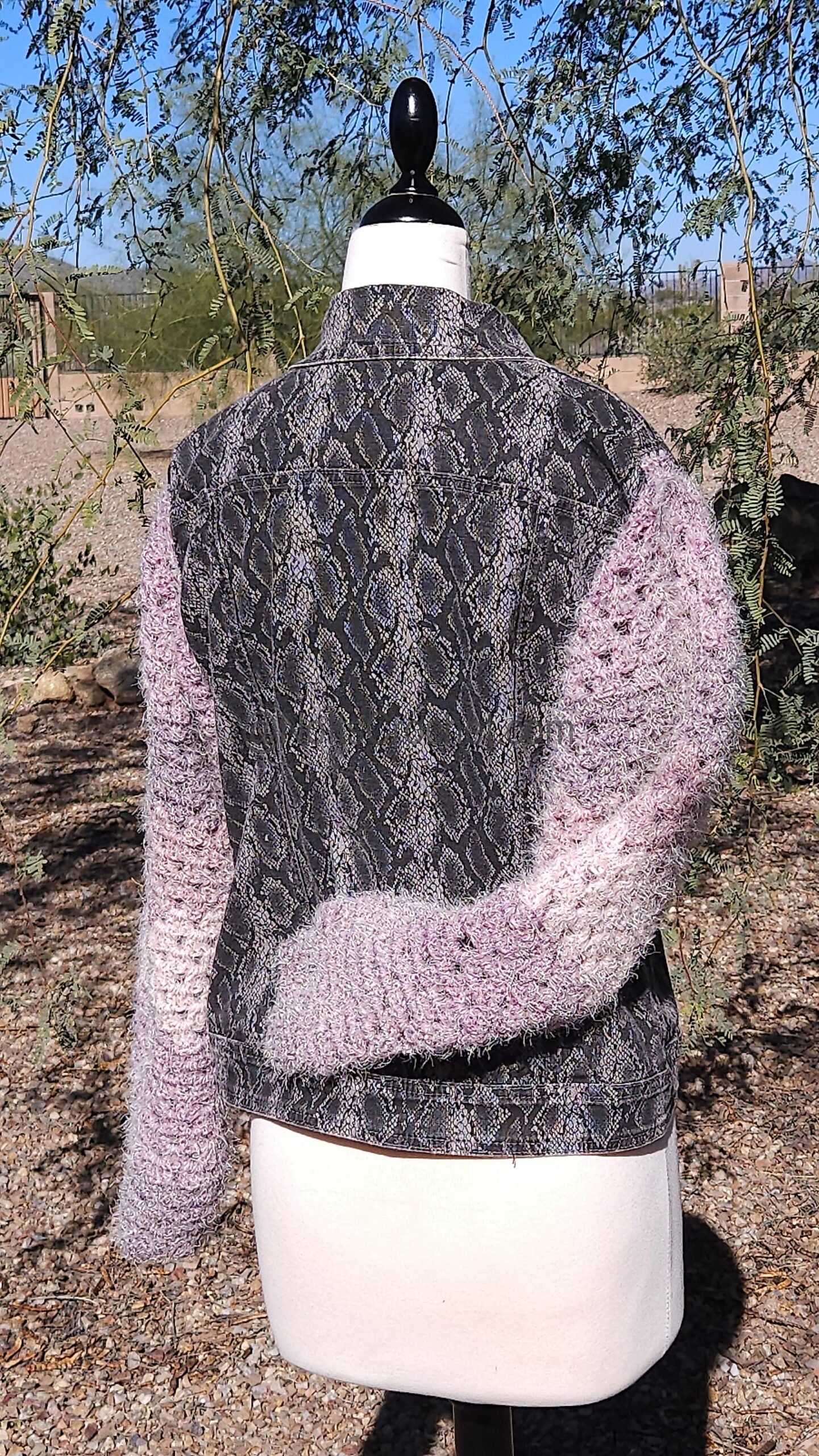 Cotton Candy Cobra Reversible— Upcycled Denim Jacket (Size Medium) - Image 5